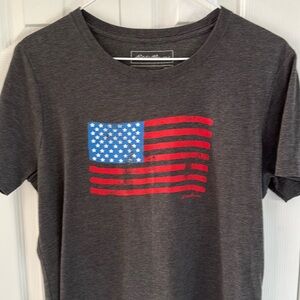 *LIKE NEW* Eddie Bauer Women's Charcoal Gray American Flag Tee - Size L